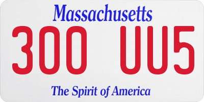 MA license plate 300UU5