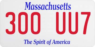 MA license plate 300UU7