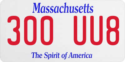 MA license plate 300UU8