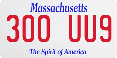 MA license plate 300UU9