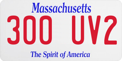 MA license plate 300UV2