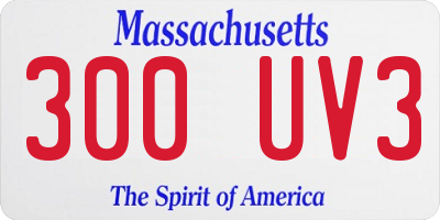 MA license plate 300UV3