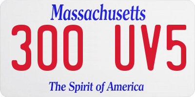 MA license plate 300UV5
