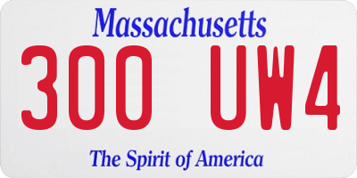 MA license plate 300UW4