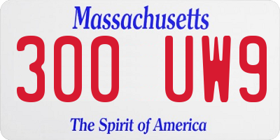 MA license plate 300UW9