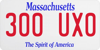 MA license plate 300UX0