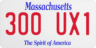 MA license plate 300UX1