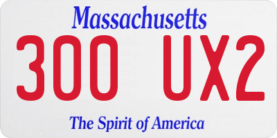 MA license plate 300UX2