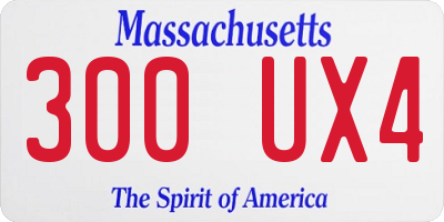 MA license plate 300UX4