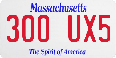 MA license plate 300UX5