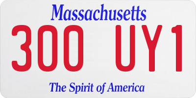 MA license plate 300UY1