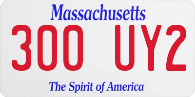 MA license plate 300UY2