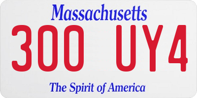 MA license plate 300UY4