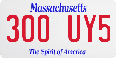 MA license plate 300UY5