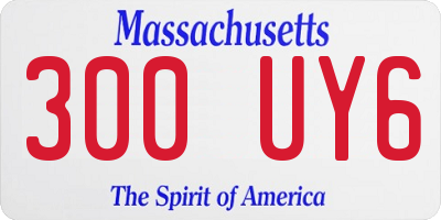 MA license plate 300UY6