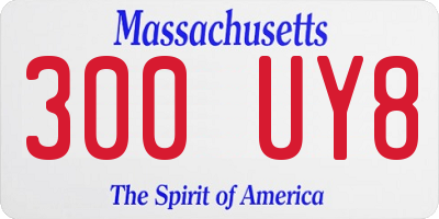 MA license plate 300UY8
