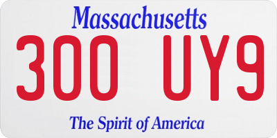 MA license plate 300UY9