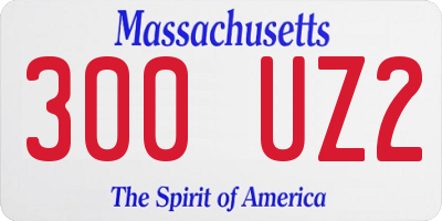 MA license plate 300UZ2