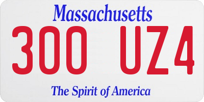 MA license plate 300UZ4