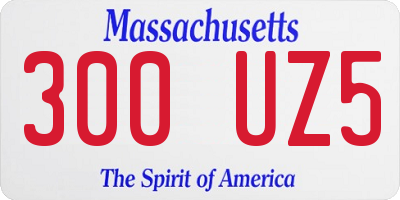 MA license plate 300UZ5
