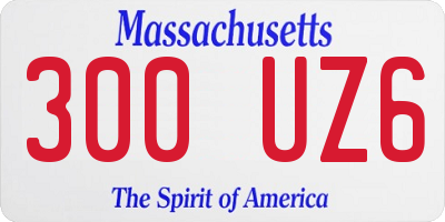 MA license plate 300UZ6