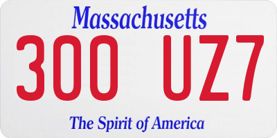 MA license plate 300UZ7