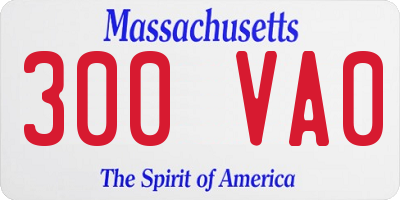 MA license plate 300VA0