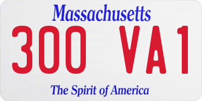 MA license plate 300VA1