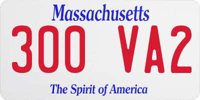 MA license plate 300VA2