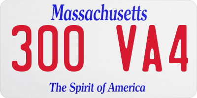 MA license plate 300VA4