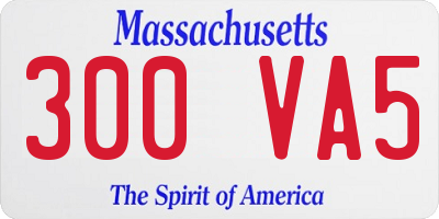 MA license plate 300VA5