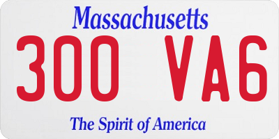 MA license plate 300VA6