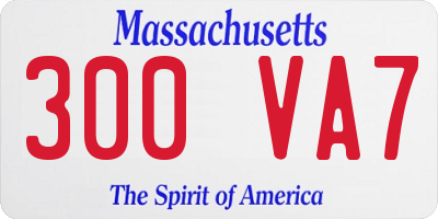 MA license plate 300VA7