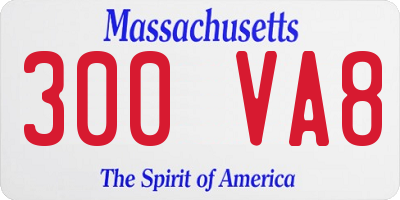 MA license plate 300VA8