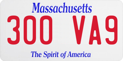 MA license plate 300VA9