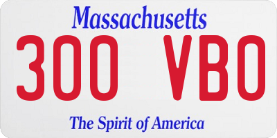 MA license plate 300VB0