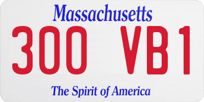 MA license plate 300VB1