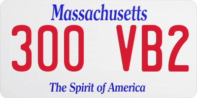 MA license plate 300VB2