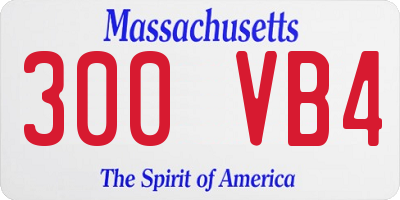 MA license plate 300VB4