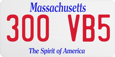MA license plate 300VB5