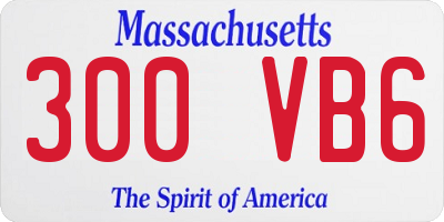 MA license plate 300VB6