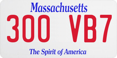 MA license plate 300VB7