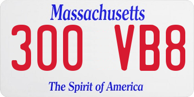 MA license plate 300VB8