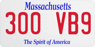 MA license plate 300VB9
