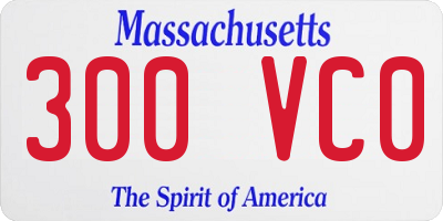 MA license plate 300VC0