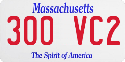MA license plate 300VC2