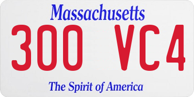 MA license plate 300VC4