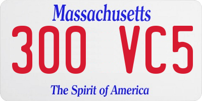 MA license plate 300VC5