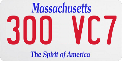 MA license plate 300VC7