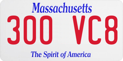 MA license plate 300VC8